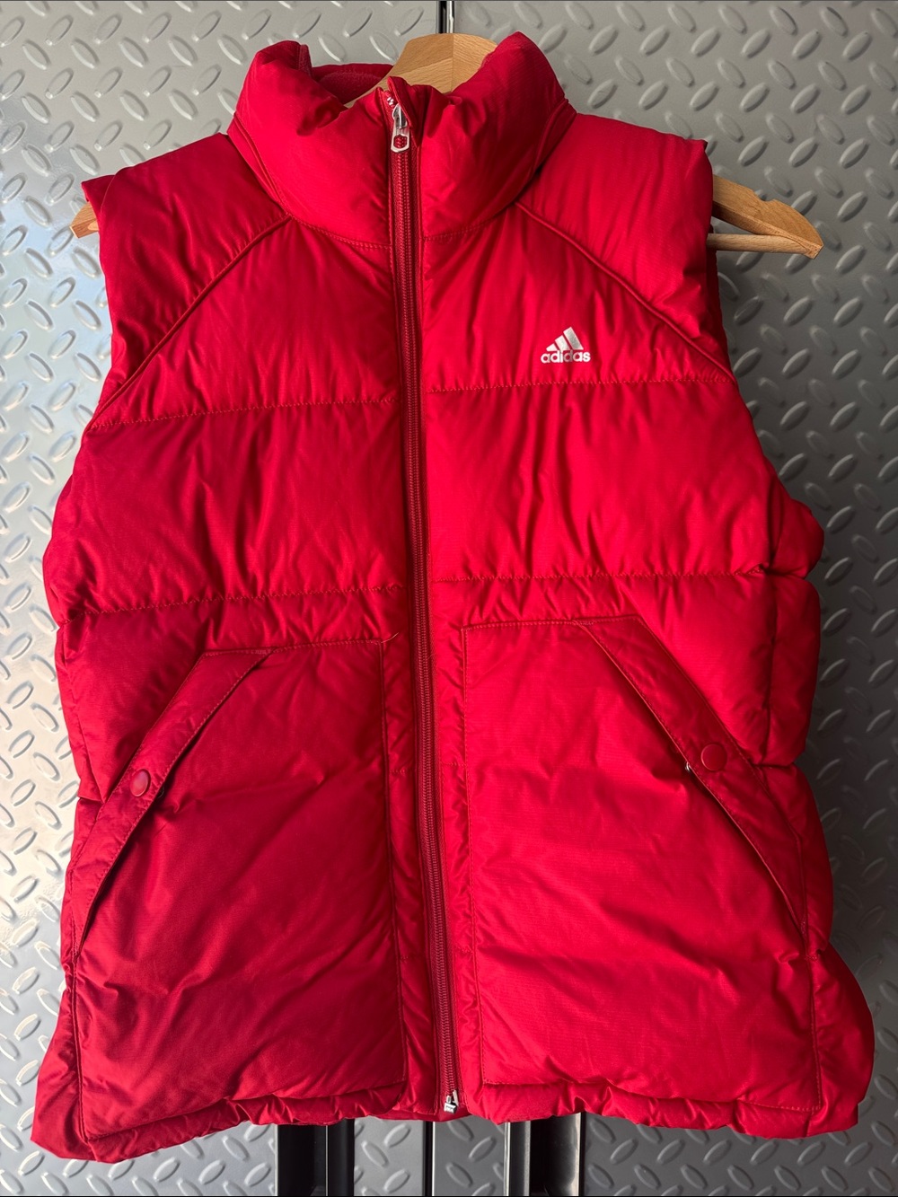 adidas Kids Red Quilted Puffer Vest